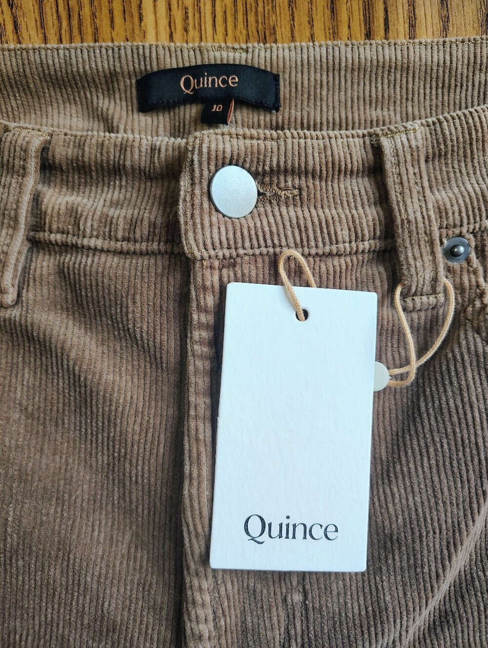 NWT Quince Organic Cotton Women's Straight-Leg Corduroy Pant Warm Brown sz 10. - Picture 10 of 16